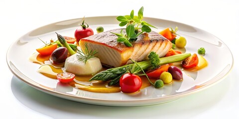 Wall Mural - grilled salmon with vegetables