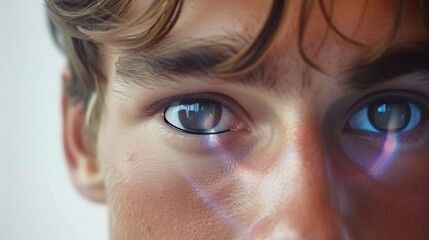 a close up of a person's eye