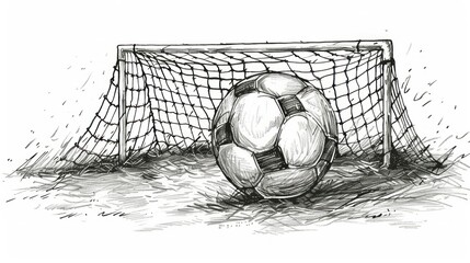 Wall Mural - A Soccer Ball in the Net