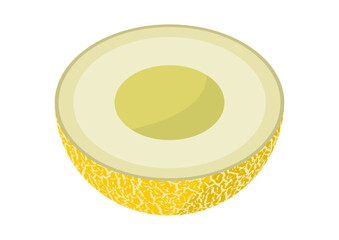 Sticker - Half of cantaloupe melon isolated