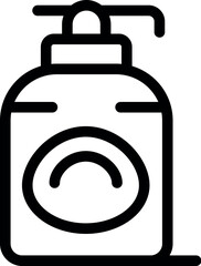 Wall Mural - Linear style icon of a sad face cosmetic bottle representing the impact of appearance anxiety on mental health