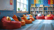 © Oleksandr - A cozy corner of the classroom with bean bags and bookshelves designated as a reading nook.