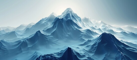 Wall Mural - Majestic Mountain Range in a Misty Blue