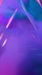 Canvas Print - flying inside futuristic abstract tunnel of metallic triangles and smoke. design. endless triangular