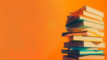 Wall Mural - A pile of books, symbolizing knowledge and education
