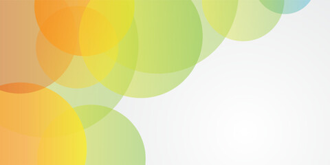 Wall Mural - Abstract Minimalist Orange, Yellow and Green Background, Circles Pattern - Multi Purpose Vector Illustration, Desgin Template, Applicable for Web, Technology Designs, Presentations, Posters, Placards
