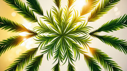 Wall Mural - Palm leaves.