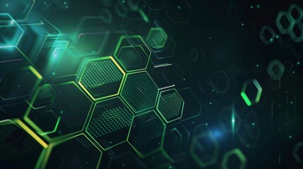 Abstract green technology hexagonal background