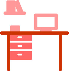 Poster - Office Desk Vector Icon