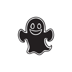 Wall Mural - cute ghost vector silhouette logo icon design 
