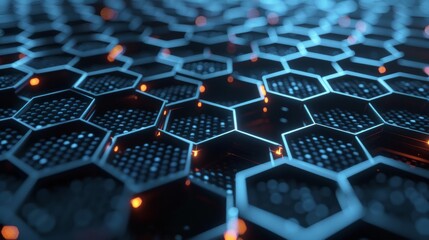 Abstract blue technology hexagonal background