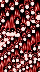Wall Mural - white and red light bulbs. design. bright lights on the ceiling that go down and up in animation.