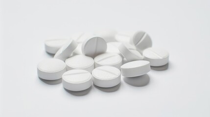 Wall Mural - Medication tablets on a white background