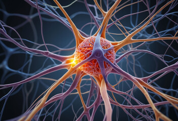 Aufkleber - Macro presentation of neural network in the human nervous system