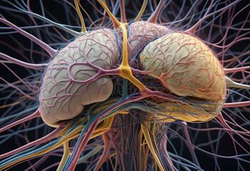 Aufkleber - Macro presentation of neural network in the human nervous system