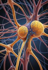 Aufkleber - Macro presentation of neural network in the human nervous system