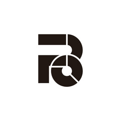 Sticker - letter pb circles linked round geometric logo vector