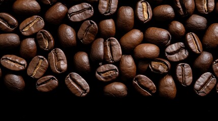 Wall Mural - Piles of coffee beans on white background. 