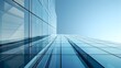 © yelosole - Towering Glass Skyscraper with Reflective Mirrored Facade in Minimalist Architectural Design