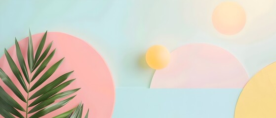 Aufkleber - Minimalist Pastel Colored Geometric Layout with Clean and Modern Design
