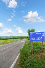 Wall Mural - A signpost in the countryside in Tuscany, Italy	

