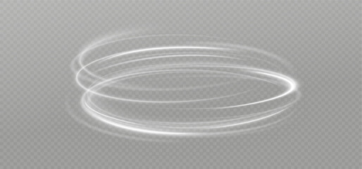 Wall Mural - Light white Twirl. Curve light effect of white line. Glowing white spiral. The effect of high-speed abstract lines. Rotating shiny rings.	