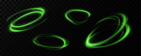 Poster - Green neon ring. Glowing circle. Glow effect. Round light frame. abstract light lines of movement and speed. Abstract light lines of movement and speed. light green ellipse.