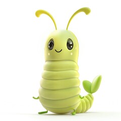 Wall Mural - Glowworm 3D cartoon isolated whitebackground