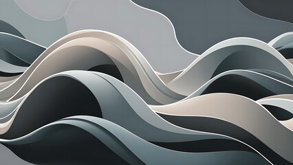 unobtrusive colorful modern curvy waves background illustration with dark slate gray Wallpaper