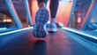 © laliz - Dynamic Fitness Closeup of Runner's Sneakers in Action on Treadmill