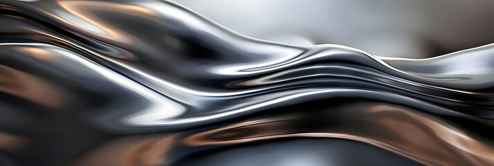 Wall Mural - Chrome Metal Wave Background