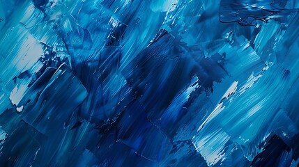Aufkleber - Blue background with oil paint Beautiful close up brushstrokesDetail of artistic abstract oil painted background : Generative AI
