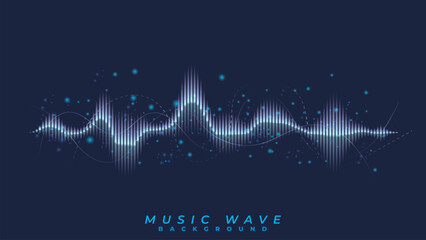 Abstract music equalizer sound wave vector illustration with neon color gradient