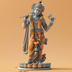 Sticker - beautiful statue of god krishna