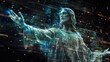 © DeepMind - Multiple Exposure of Statue of Jesus With Technological Elements