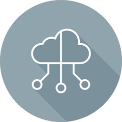 Sticker - Hybrid Cloud Vector Icon