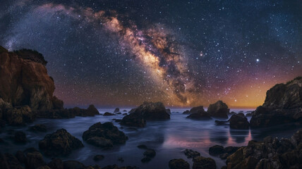 Wall Mural - the milky way galaxy, which forms in the universe, is clearly visible from earth.