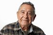 © AI_images - Handsome elderly Hispanic man with a friendly expression, facing the camera, isolated on white background.