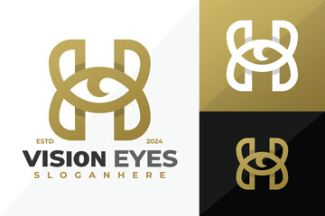 Wall Mural - Letter X Vision Eyes Logo design vector symbol icon illustration