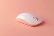 © Resni AI - Pink and white wireless computer mouse on a pink background. Concept of technology, minimalism, and modern work or gaming setup.