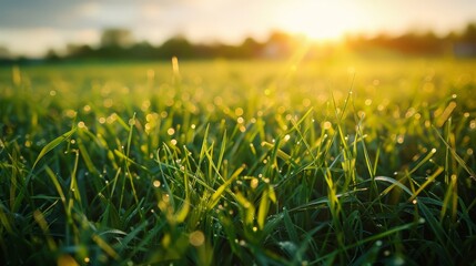 Wall Mural - Grassy fields, whether in rural landscapes or urban parks, offer a refreshing break from concrete and asphalt, connecting us to nature.