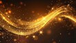 © Bijac - golden sparkle swirl trail glamorous dust wave elegant festive background shimmering light effect vector illustration
