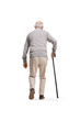 © Ljupco Smokovski - Rear view shot of an elderly man walking with a walking cane