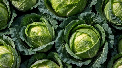 Various cabbages with green leaves, cooking, vegetable and healthy food concept.