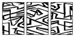 © Wioletta - Set of 3 Abstract black and white pattern. For use in graphics. Minimalist illustration for printing on wall decorations
