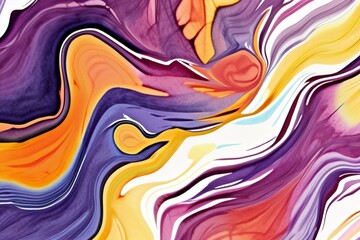 Wall Mural - Closeup of abstract watercolor paint background texture with liquid fluid marbled paper texture banner texture. Generative AI (생성형 AI)