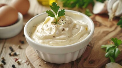 Mayo Mayonnaise: Homemade Rustic Dish with Eggs, Delicious and Natural