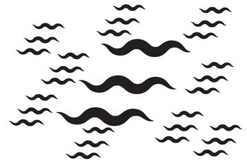Wall Mural - Set wind blow line icon. Blowing wind outline icons. Windy weather symbol, logo - vector