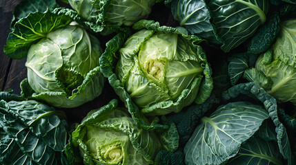 fresh cabbage Top down view background poster 