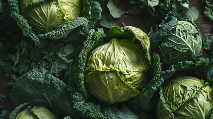 fresh cabbage Top down view background poster 